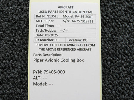 Piper Aircraft Parts 79405-000 Piper Avionic Cooling Box