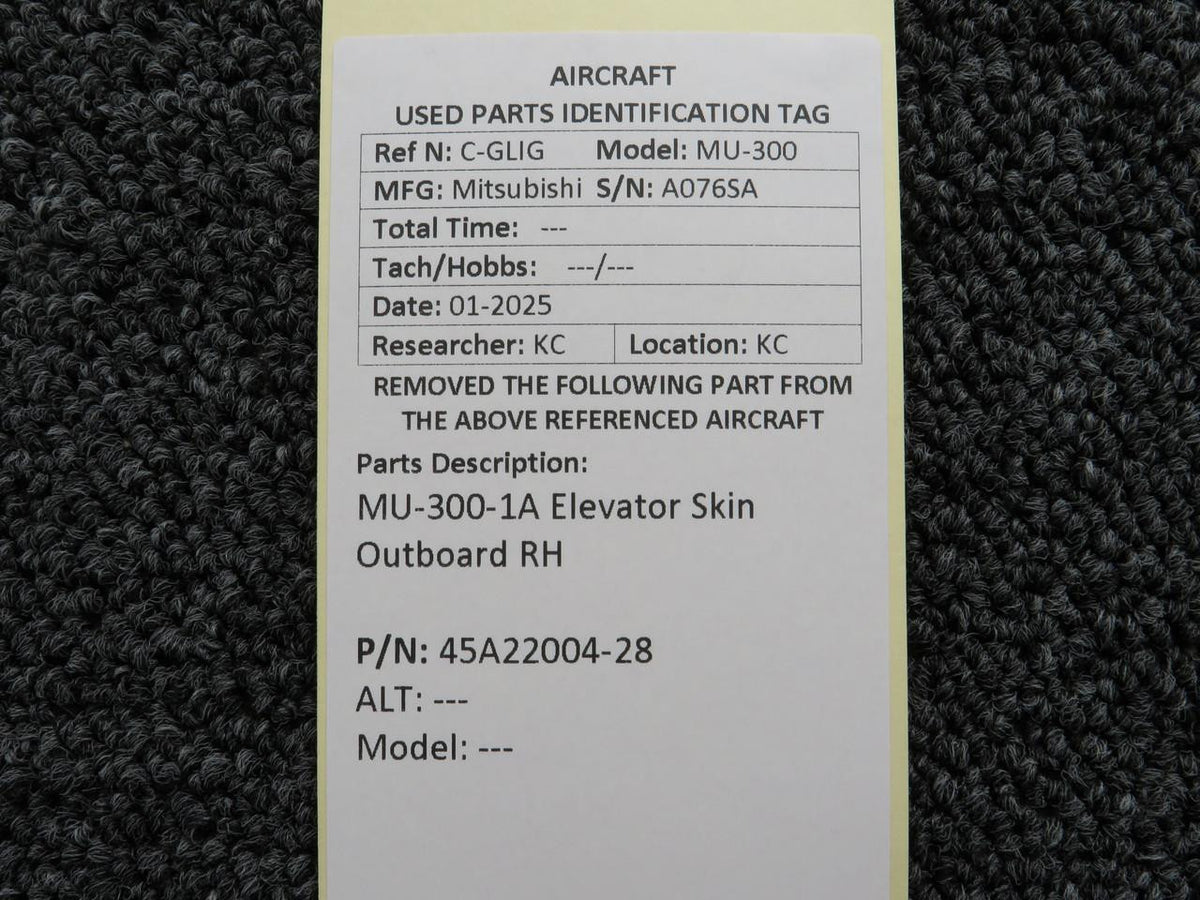 No Brand 45A22004-28 MU-300-1A Elevator Skin Outboard RH