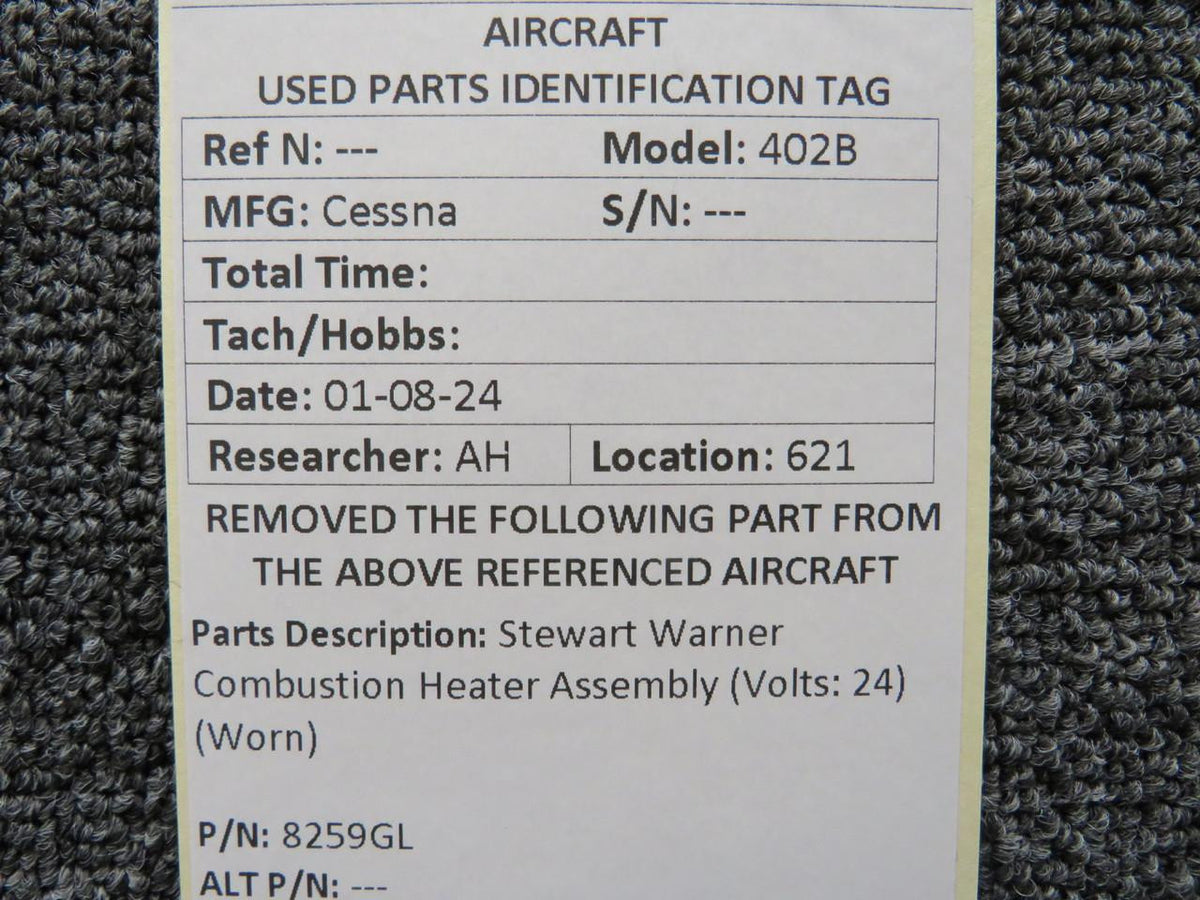 Stewart-Warner 8259GL Stewart Warner Combustion Heater Assembly (Volts: 24) (Worn)