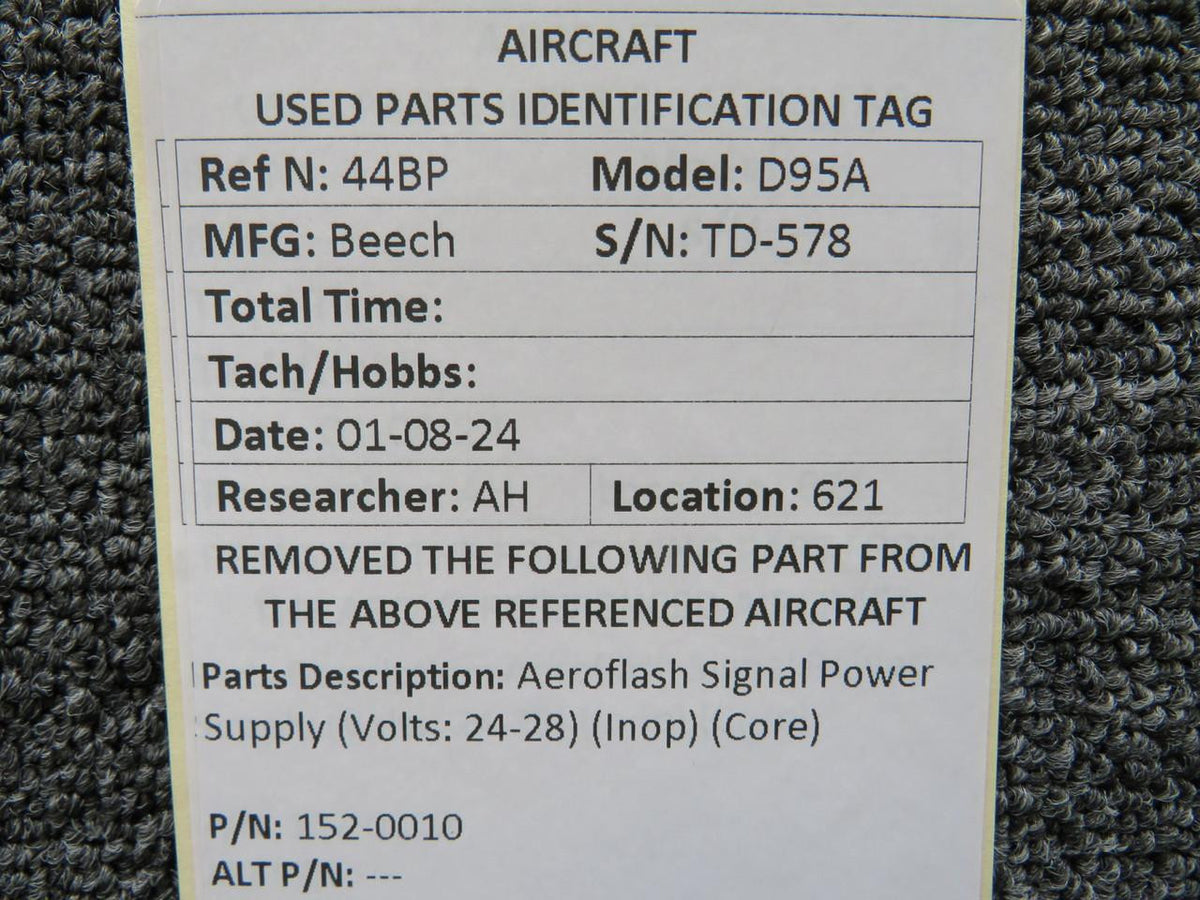 Aeroflash 152-0010 Aeroflash Signal Power Supply (Volts: 24-28) (Inop) (Core)