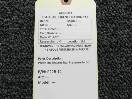 Precision Sensors P22B-12 Precision Sensors Inc. Pressure Switch