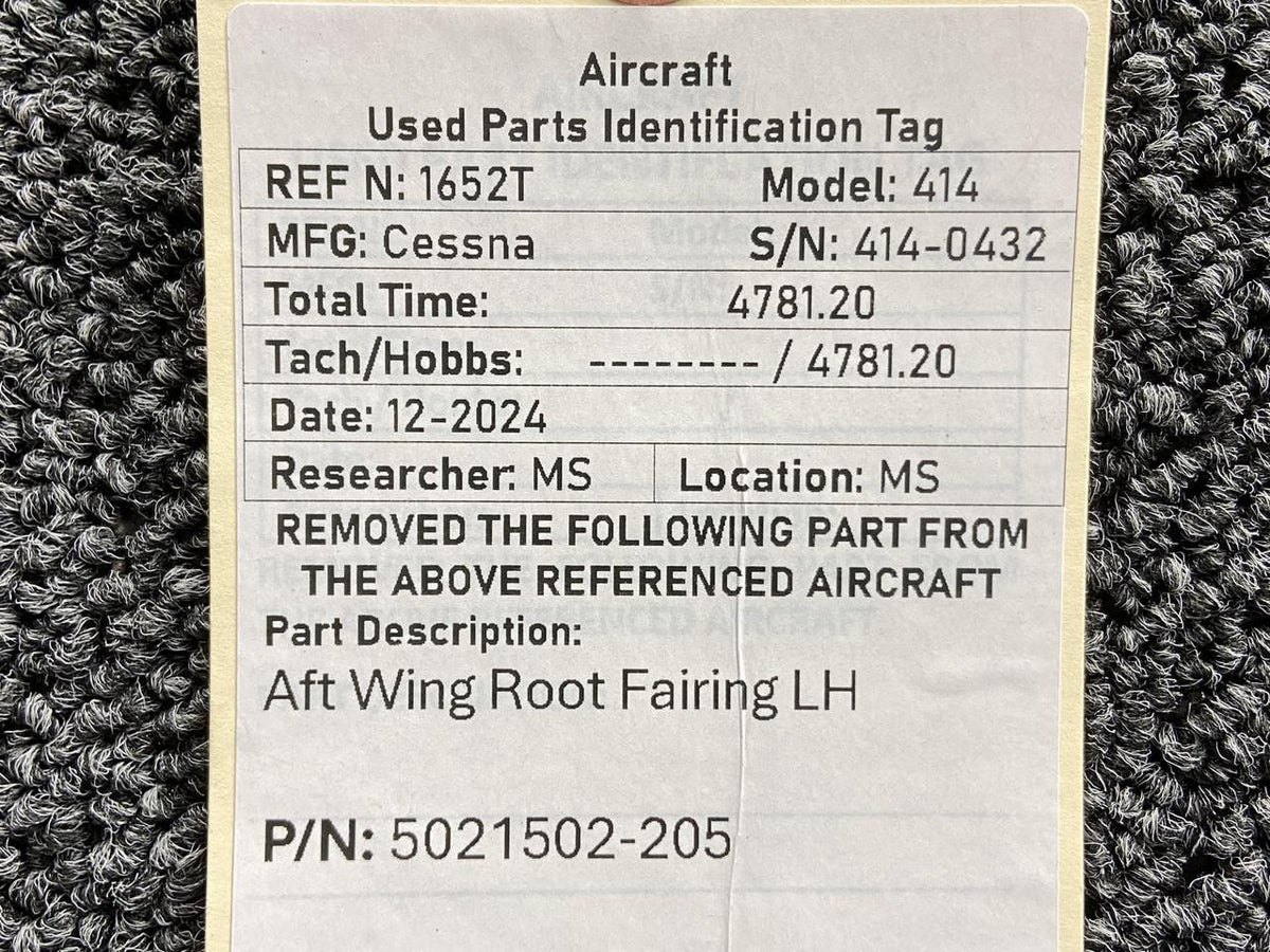 Cessna Aircraft Parts 5021502-205 Cessna 414 Aft Wing Root Fairing LH