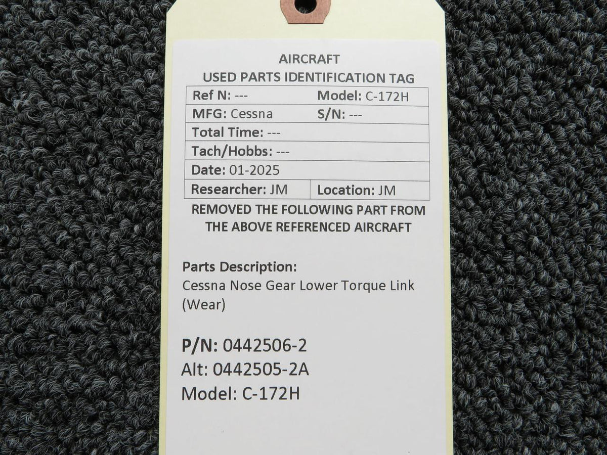 Cessna Aircraft Parts 00442506-2 (Cast: 0442505-2A) Cessna Nose Gear Lower Torque Link (Wear)