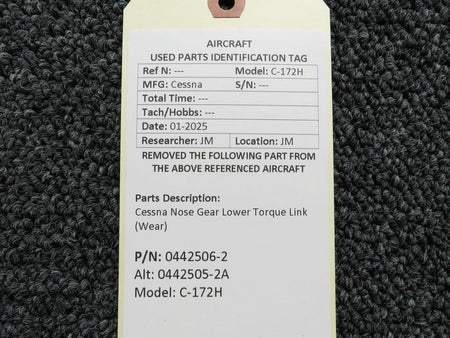 Cessna Aircraft Parts 00442506-2 (Cast: 0442505-2A) Cessna Nose Gear Lower Torque Link (Wear)