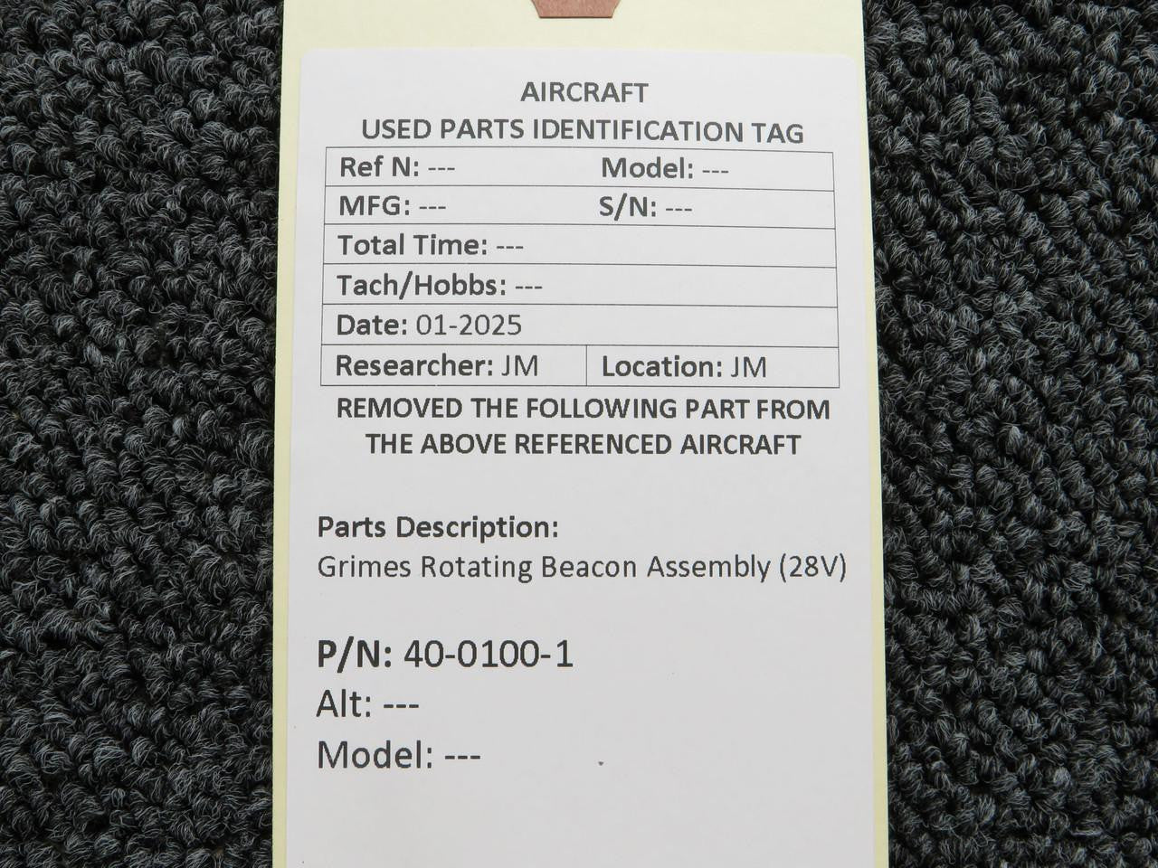 40-0100-1 Grimes Rotating Beacon Assembly (28V) – BAS Part Sales