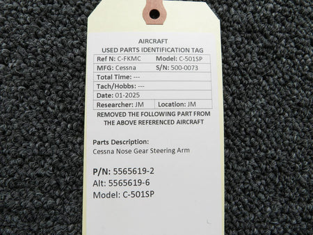 Cessna Aircraft Parts 5565619-2 (Use: 5565619-6) Cessna 501SP Nose Gear Steering Arm