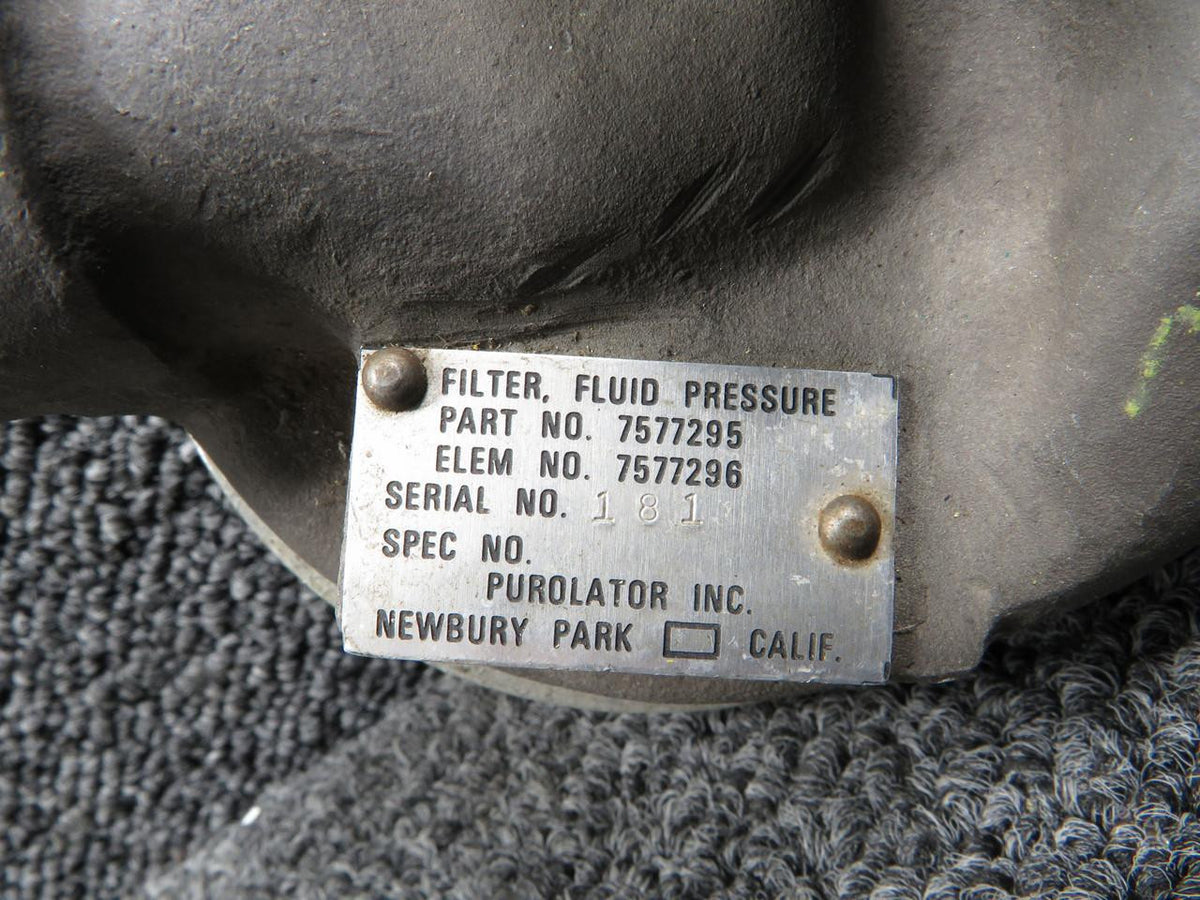 Purolator 7577295 Purolator Inc. Fluid Pressure Filter with Bowl (Minus Clamp)