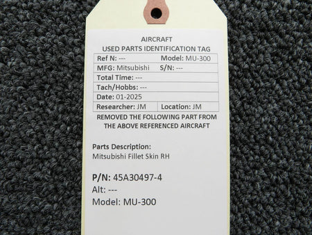 Mitsubishi 45A30497-4 Mitsubishi MU-300 Fillet Skin RH