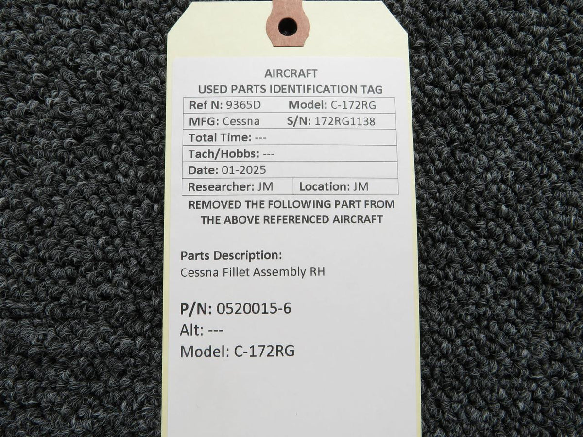 Cessna Aircraft Parts 0520015-6 Cessna 172RG Fillet Assembly RH