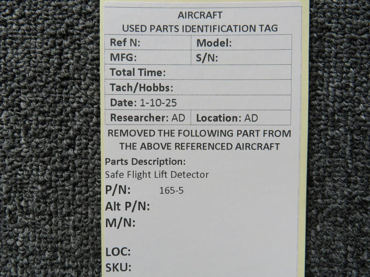 Safe Flight 165-5 Safe Flight Lift Detector