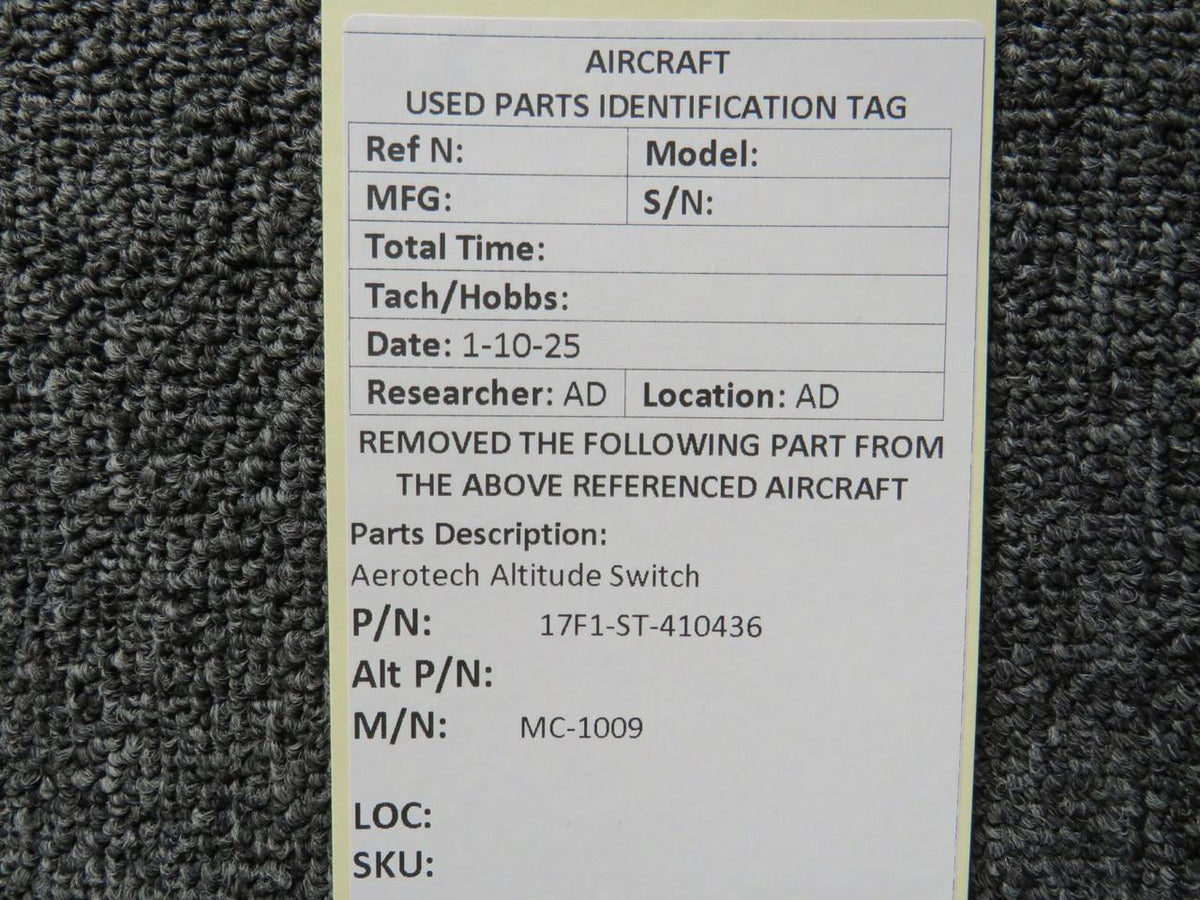Aerotech 17F1-ST-410436 Aerotech MC-1009 Altitude Switch