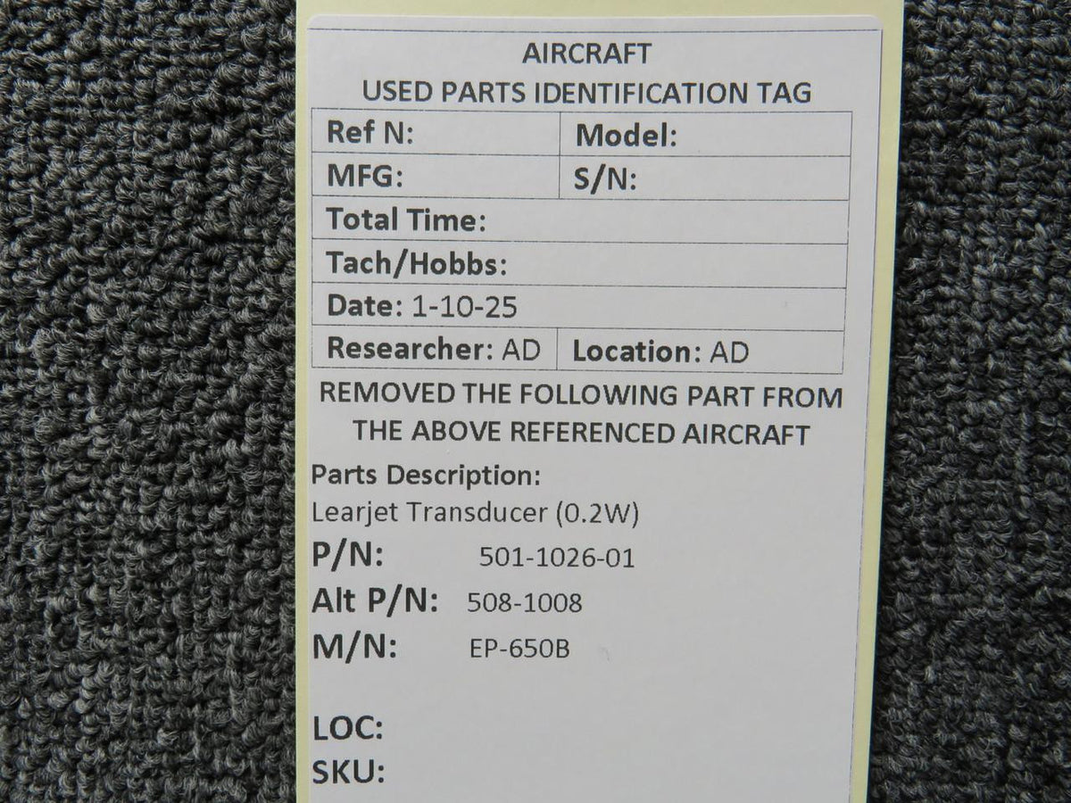 LearJet 501-1026-01 (Alt: 508-1008) Learjet EP-650B Transducer (0.2W)