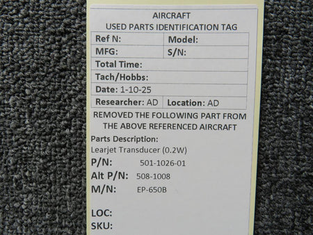 LearJet 501-1026-01 (Alt: 508-1008) Learjet EP-650B Transducer (0.2W)