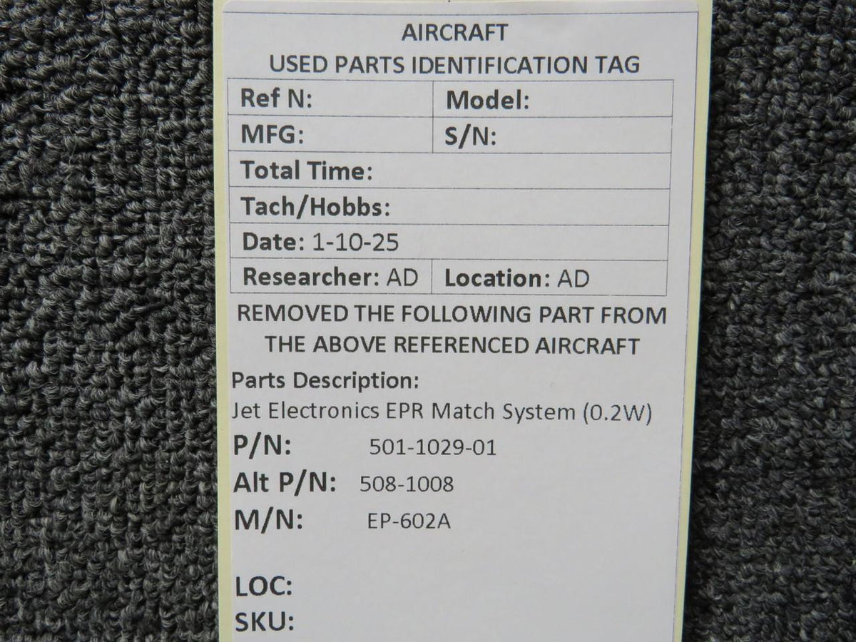 JET Electronics 501-1029-01 (Alt: 508-1008) Jet Electronics EP-602A EPR Match System (0.2W)