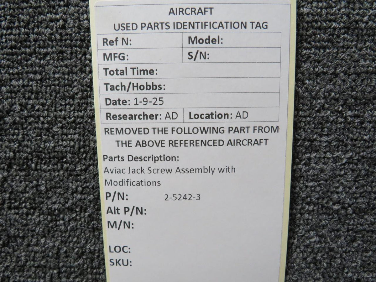 Aviac 2-5242-3 Aviac Jack Screw Assembly with Modifications