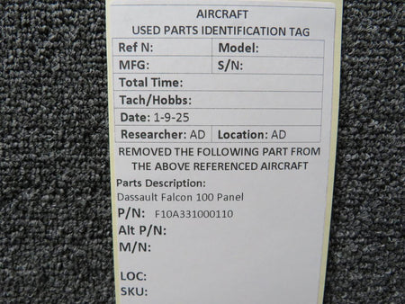 Dassault Falcon F10A331000110 Dassault Falcon 100 Panel