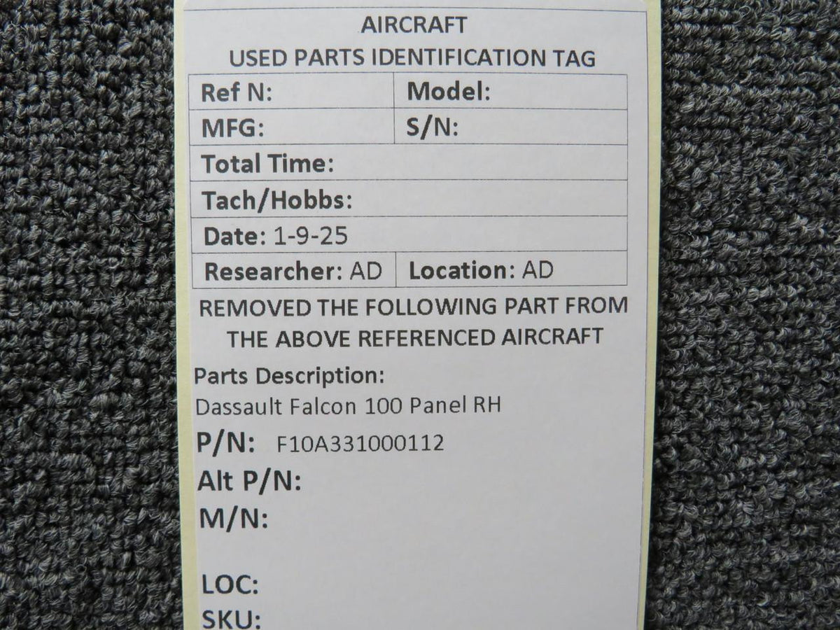 Dassault Falcon F10A331000112 Dassault Falcon 100 Panel RH