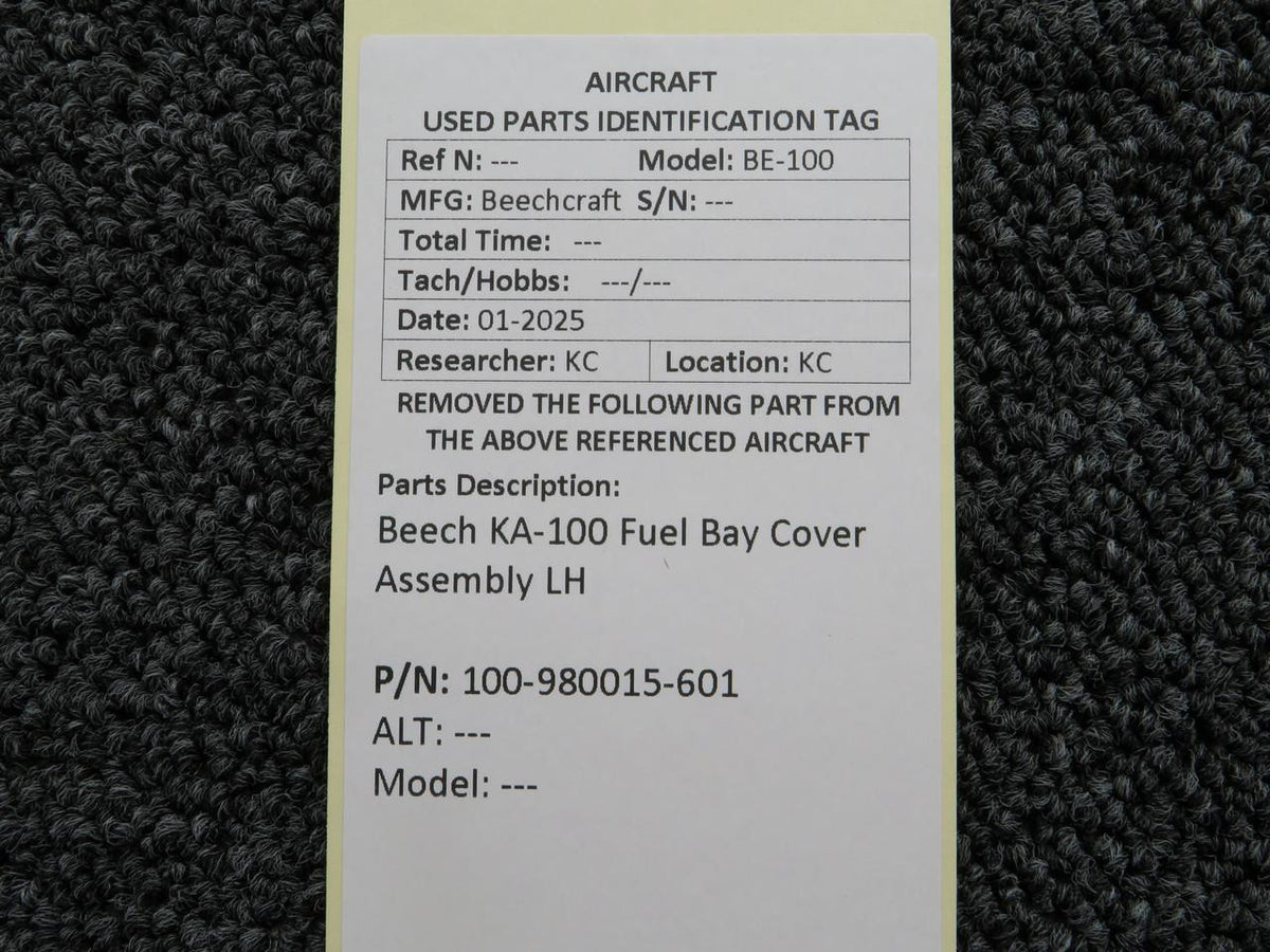 Beechcraft Parts 100-980015-601 Beech KA-100 Fuel Bay Cover Assembly LH