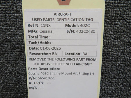 Cessna Aircraft Parts 5654102-1 Cessna 402C Engine Mount Fitting Aft LH