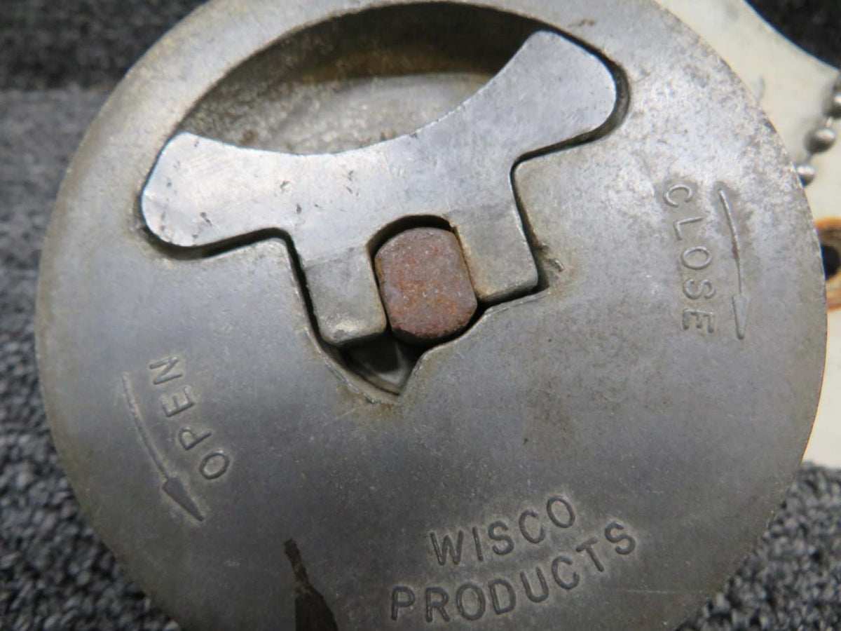 Cessna Aircraft Parts 0721303-5 Cessna 210 Fuel Cap and Adapter Assembly (Worn, Rusted)