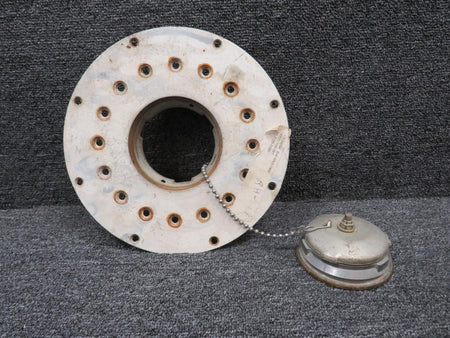 Cessna Aircraft Parts 0721303-5 Cessna 210 Fuel Cap and Adapter Assembly (Worn, Rusted)
