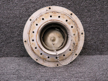 Cessna Aircraft Parts 0721303-5 Cessna 210 Fuel Cap and Adapter Assembly (Worn, Rusted)