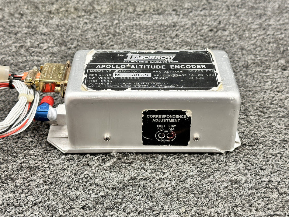 428-2003 Apollo II Morrow Altitude Encoder with Plug (14-28V)