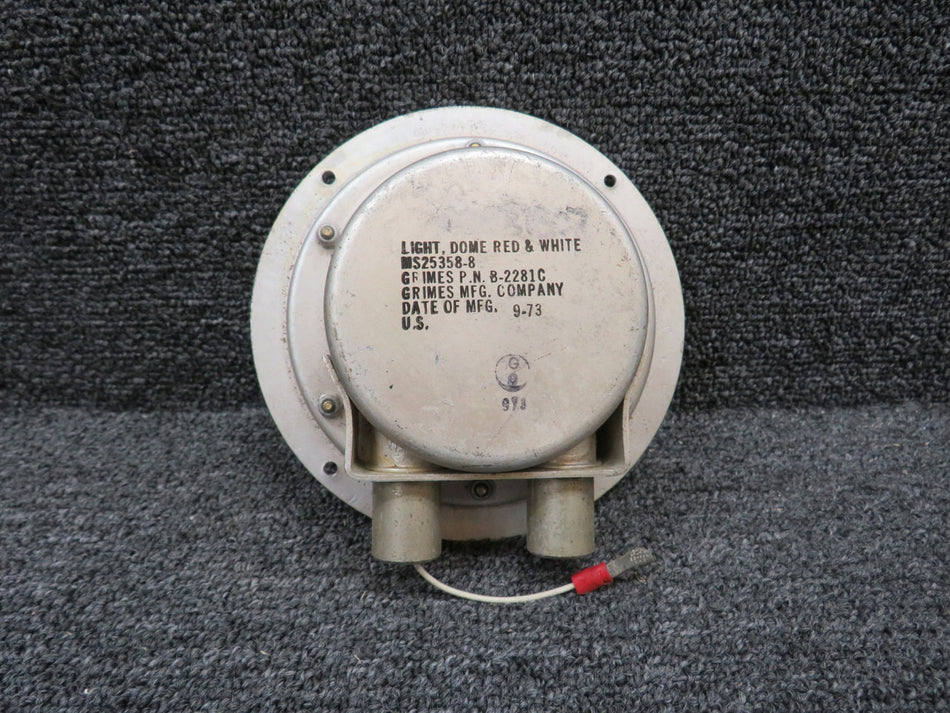 B-2281C (Alt: MS25358-8) Grimes Red and White Dome Light Assembly