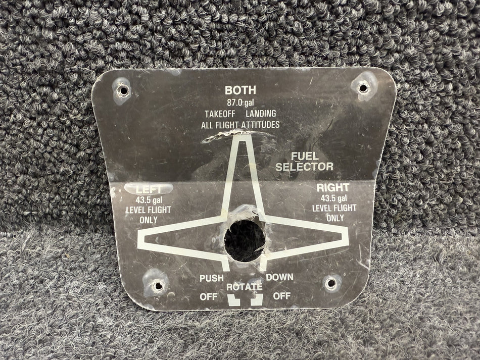 1205125-12 Fuel Selector Placard (Peeling)