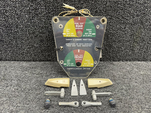 1516033-1, 1516211-1, 1516211-4 Cessna T337G Fuel Selector Placard with Knobs