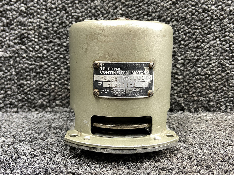643511-1 Continental LTSIO-360-KB Garrett Turbocharger Relief Valve Assembly
