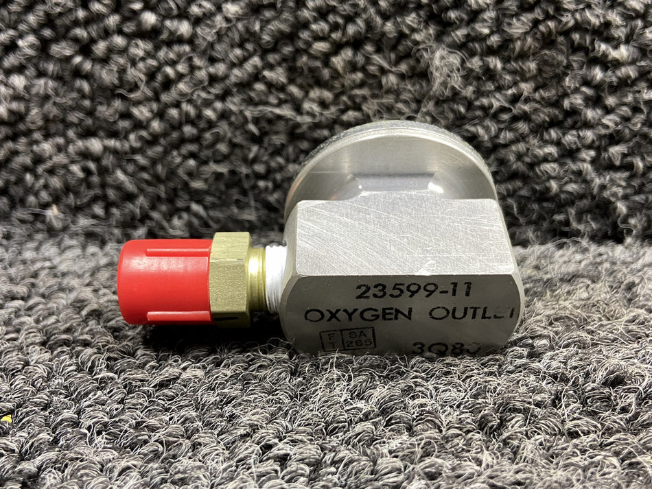 23599-11 (Alt: 752-609) Piper PA34-220T Oxygen Outlet Valve LH (Minus Lid)