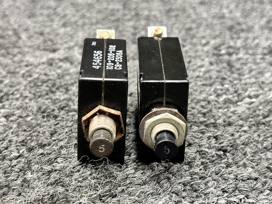 W23X1A1G-5, 109-205-102 AMF, Potter & Brumfield Circuit Breakers (Set of 2)