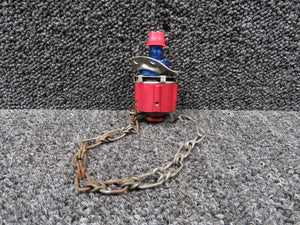 155-S7-8D Hydraulic Line Cap Assembly with Adapter and Chain (Bent Bracket)