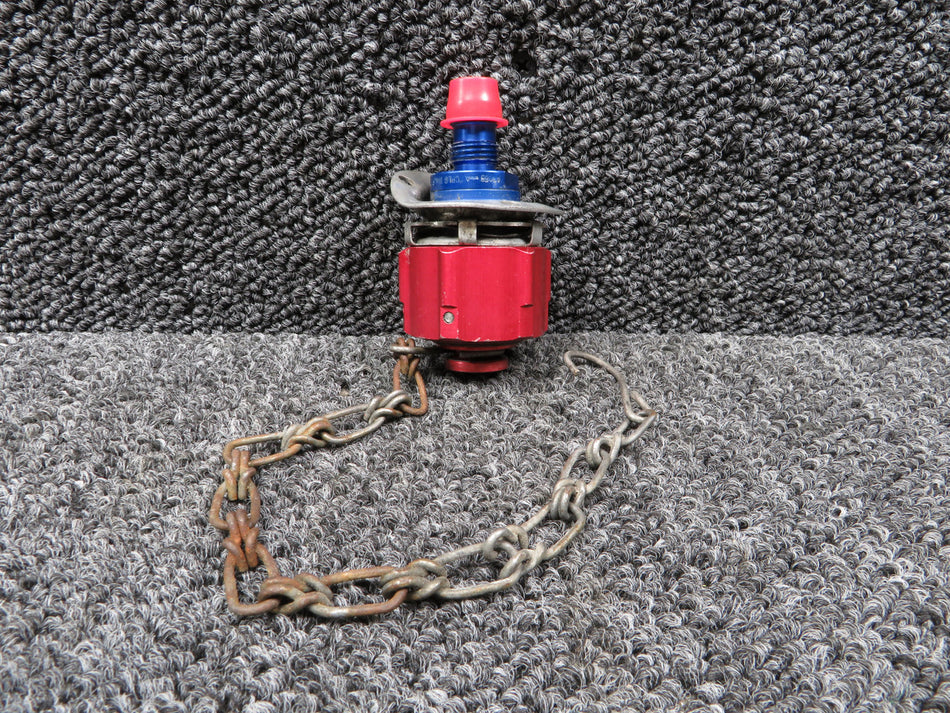 155-S7-8D Hydraulic Line Cap Assembly with Adapter and Chain (Bent Bracket)