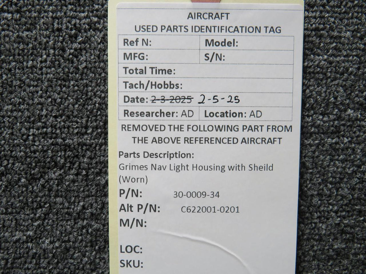 Grimes 30-0009-34 (Alt: C622001-0201) Grimes Nav Light Housing with Shield (Worn)