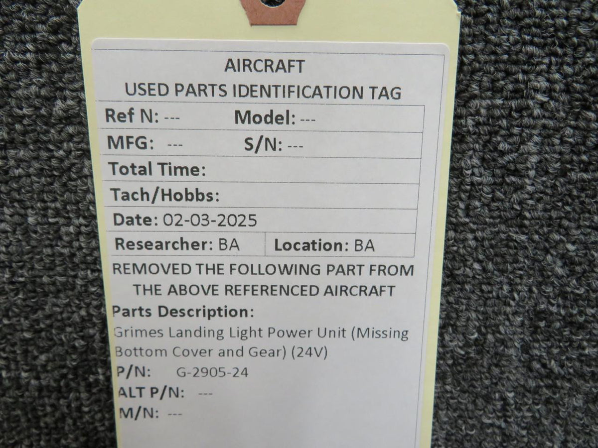 Grimes G-2905-24 Grimes Landing Light Power Unit (Missing Bottom Cover and Gear) (24V)