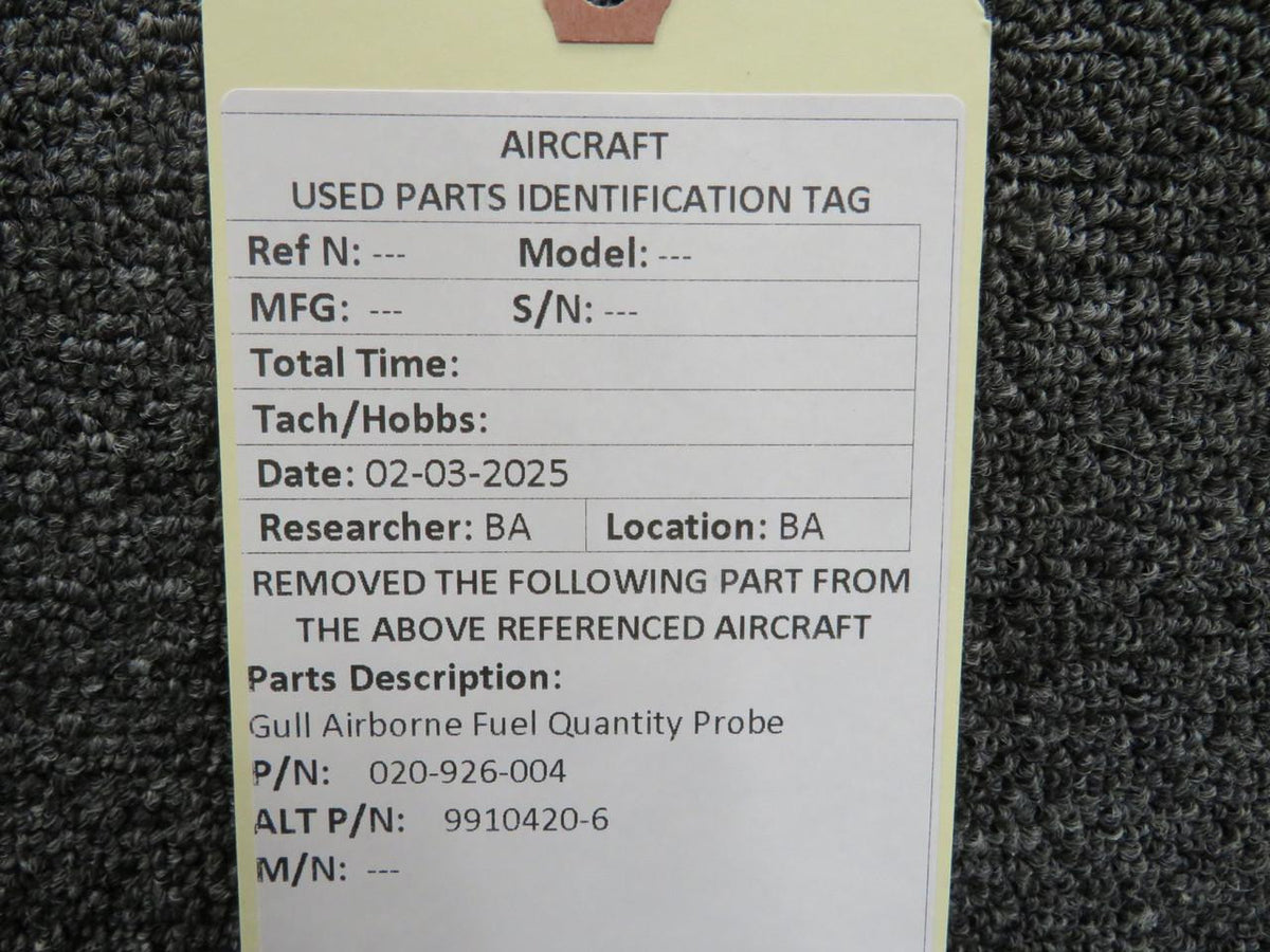 Gull Airborne 020-926-004 (Alt: 9910420-6) Gull Airborne Fuel Quantity Probe