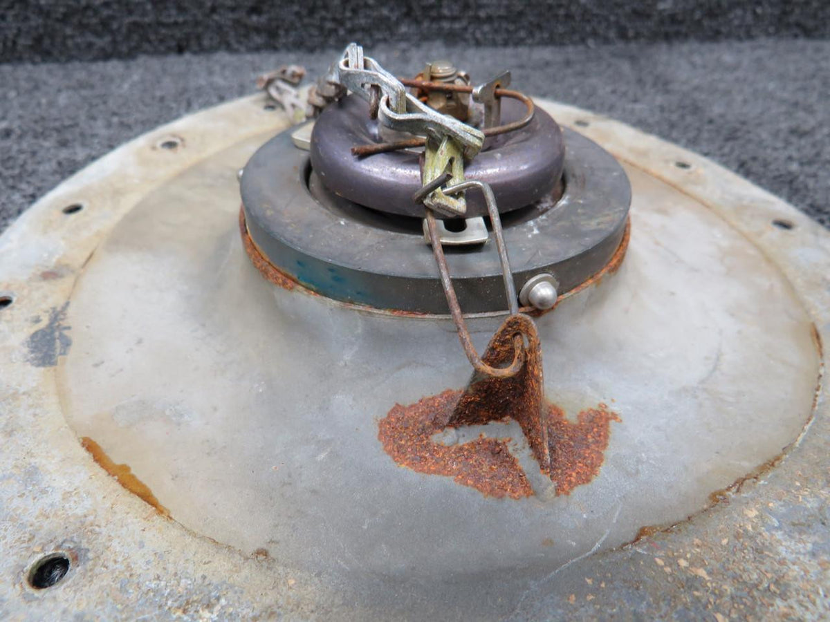 Cessna Aircraft Parts 0823410-9 Cessna 401 Shaw Aero Fuel Cap and Filter Assembly (Worn, Rusted)