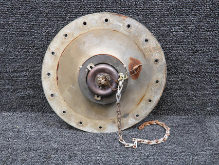 Cessna Aircraft Parts 0823410-9 Cessna 401 Shaw Aero Fuel Cap and Filter Assembly (Worn, Rusted)