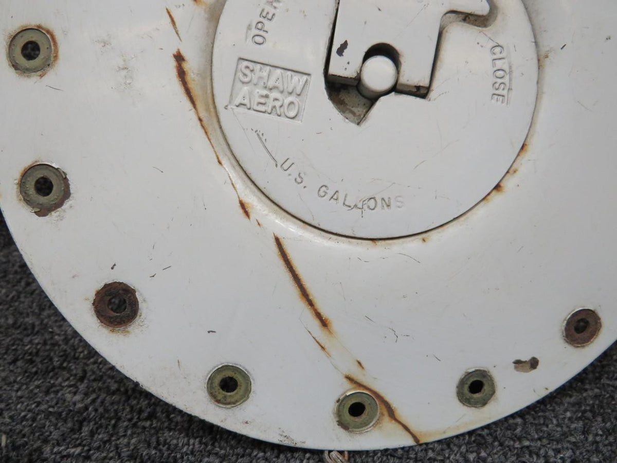 Cessna Aircraft Parts 0823410-9 Cessna 401 Shaw Aero Fuel Cap and Filter Assembly (Worn, Rusted)