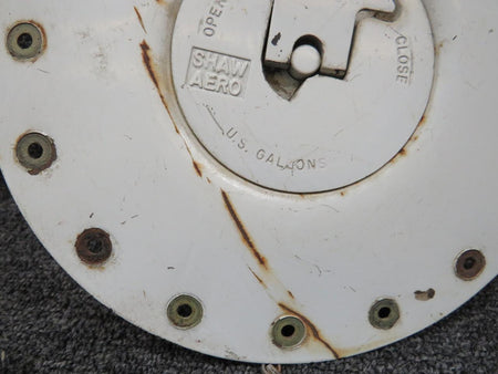 Cessna Aircraft Parts 0823410-9 Cessna 401 Shaw Aero Fuel Cap and Filter Assembly (Worn, Rusted)