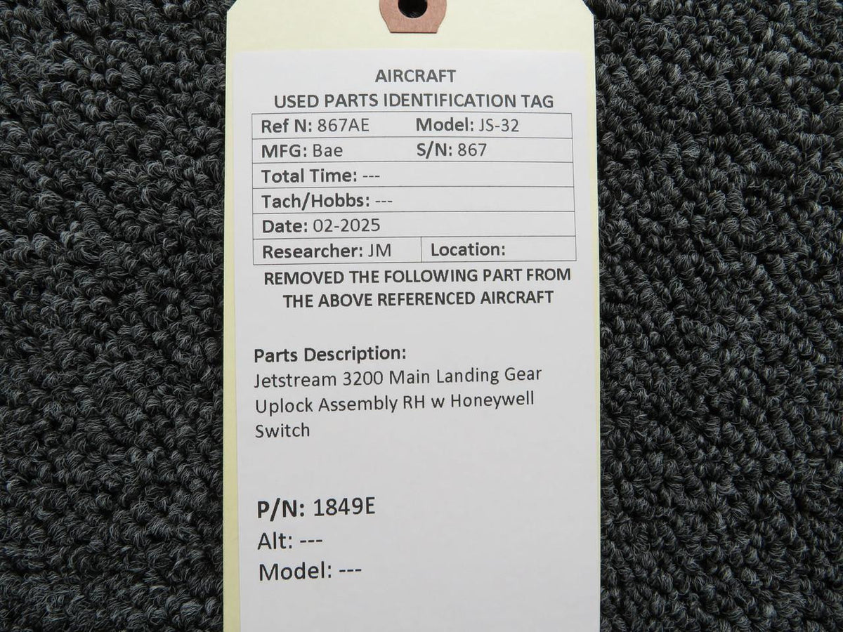 Jetstream 1849E Jetstream 3200 Main Landing Gear Uplock Assembly RH with Honeywell Switch