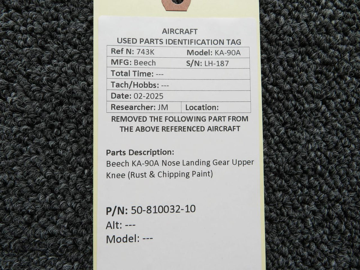Beechcraft Parts 50-810032-10 Beech KA-90A Nose Landing Gear Upper Knee (Rust & Chipping Paint)