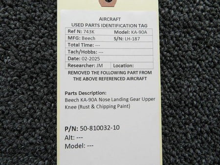 Beechcraft Parts 50-810032-10 Beech KA-90A Nose Landing Gear Upper Knee (Rust & Chipping Paint)