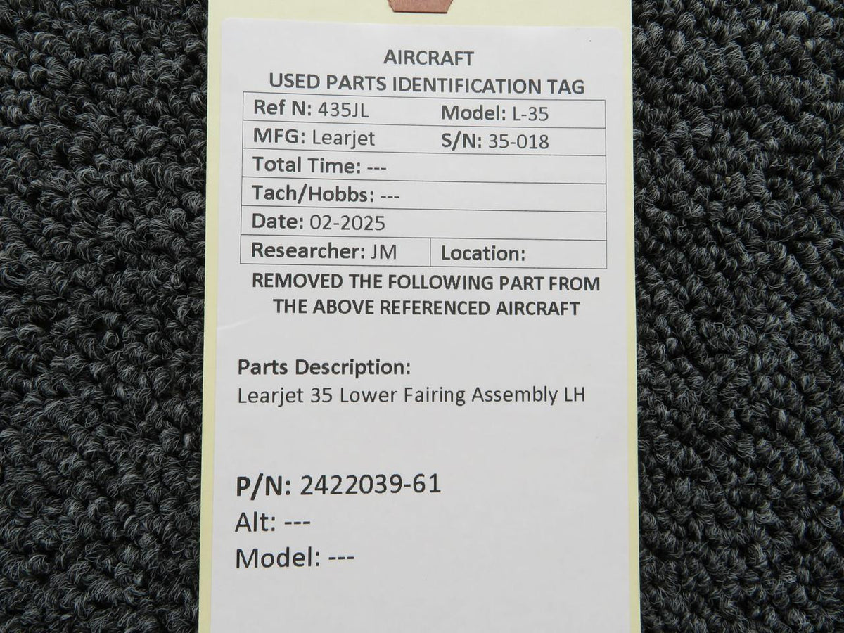 LearJet 2422039-61 Learjet 35 Lower Fairing Assembly LH