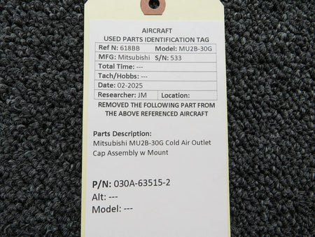 Mitsubishi 030A-63515-2 Mitsubishi MU2B-30G Cold Air Outlet Cap Assembly with Mount