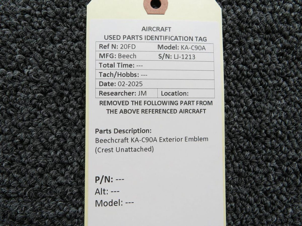 Beechcraft Parts Beechcraft KA-C90A Exterior Emblem (Crest Unattached)