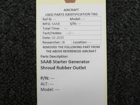 SAAB Aircraft Parts SAAB Starter Generator Shroud Rubber Outlet