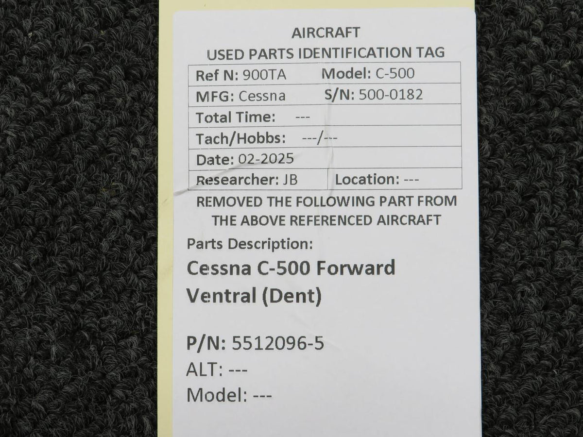 Cessna Aircraft Parts 5512096-5 Cessna C-500 Forward Ventral (Dent)